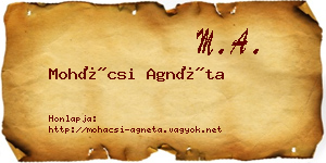 Mohácsi Agnéta névjegykártya